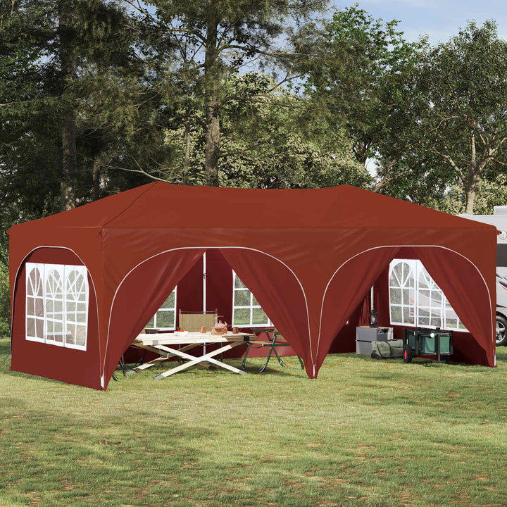 Pop-up Festtelt 575 x 288 x 245 cm Terrakotta Oxford stof