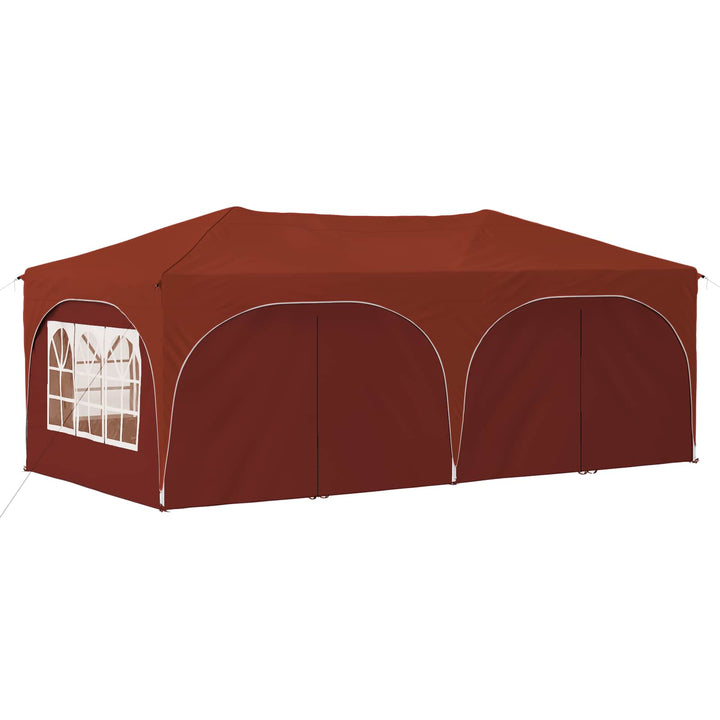Pop-up Festtelt 575 x 288 x 245 cm Terrakotta Oxford stof