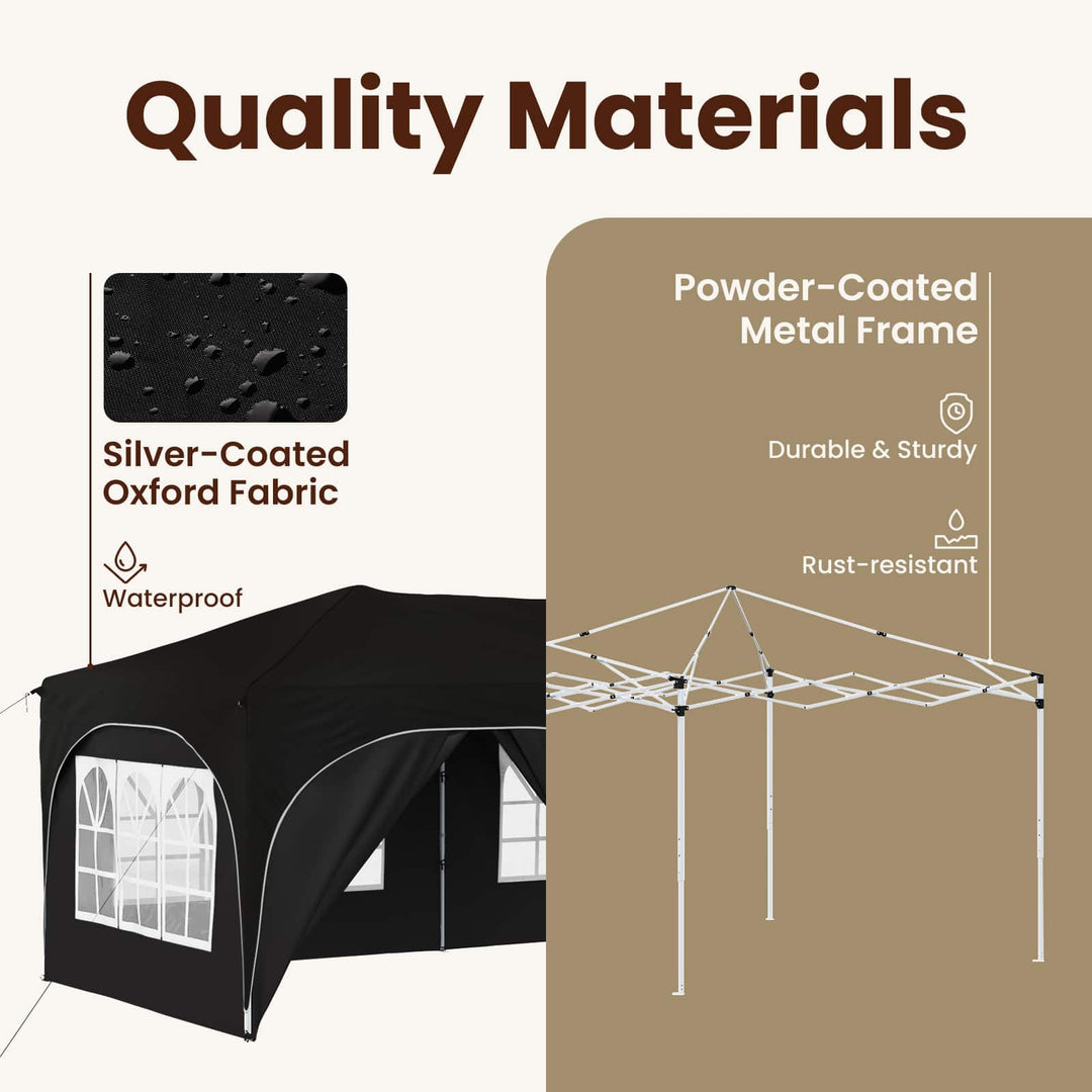 Pop-up Festtelt 575 x 288 x 245 cm Sort Oxford stof