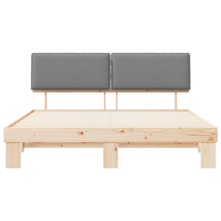Sengestel med Polstret Hovedgavl Lysegrå 200 x 200 cm