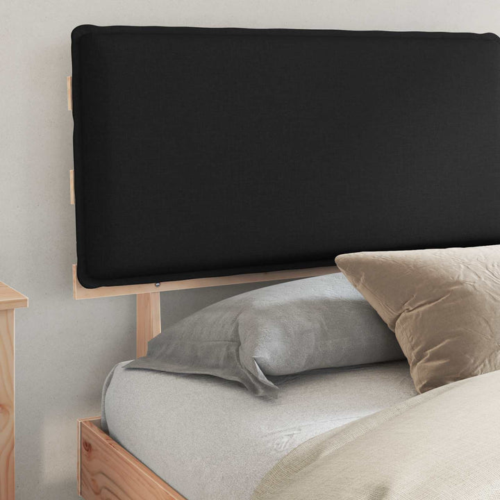 Sengestel med Polstret Hovedgavl Sort 200 x 200 cm