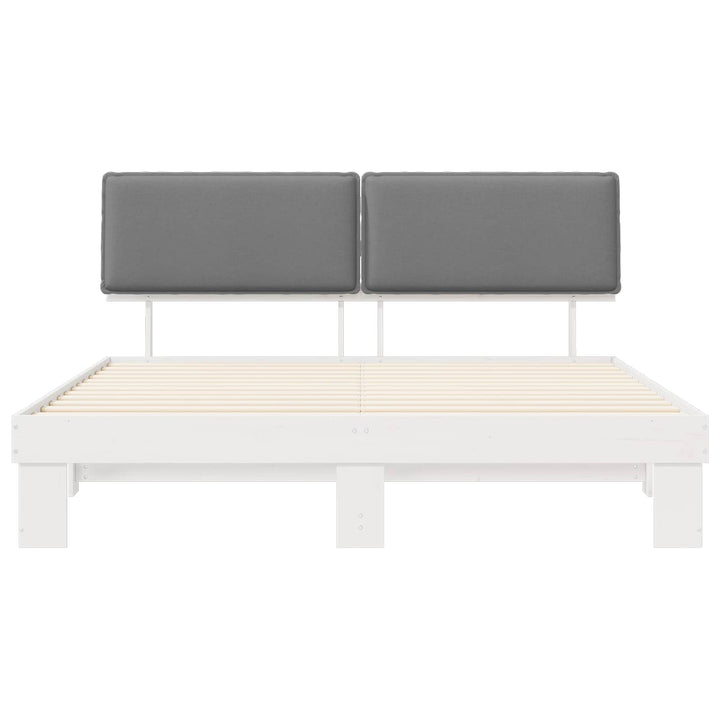 Sengestel med Polstret Hovedgavl Lysegrå 200 x 200 cm