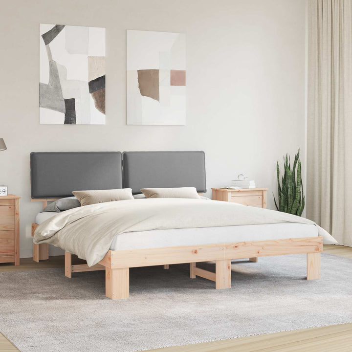 Sengestel med Polstret Hovedgavl Lysegrå 180 x 200 cm