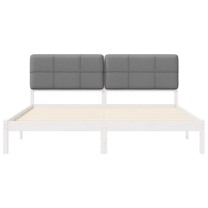 Sengestel med Polstret Hovedgavl Lysegrå 200 x 200 cm