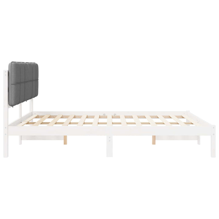 Sengestel med Polstret Hovedgavl Lysegrå 200 x 200 cm
