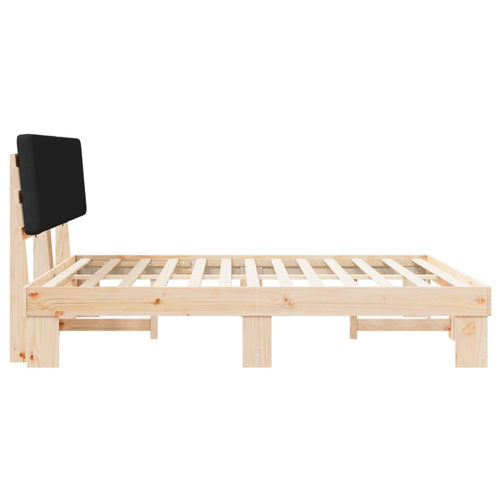 Sengestel med Polstret Hovedgavl Sort 180 x 200 cm
