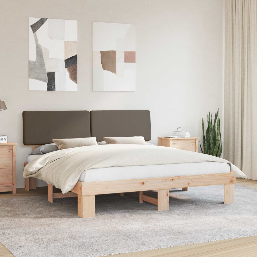 Sengestel med Polstret Hovedgavl Gråbrun 180 x 200 cm