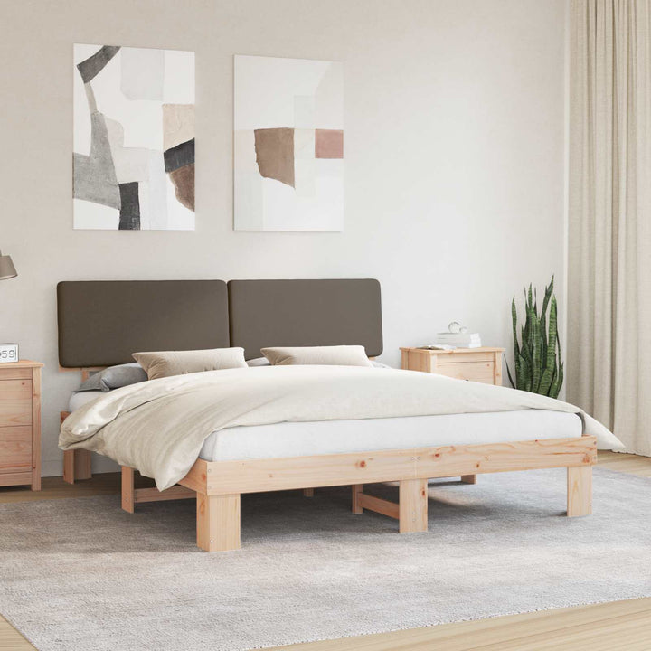 Sengestel med Polstret Hovedgavl Gråbrun 180 x 200 cm