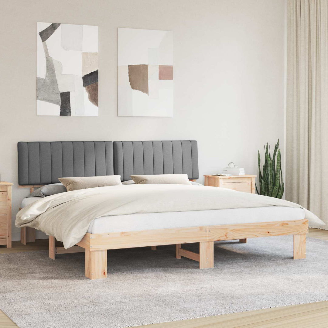 Sengestel med Polstret Hovedgavl Lysegrå 200 x 200 cm