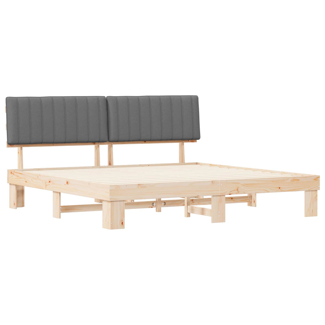 Sengestel med Polstret Hovedgavl Lysegrå 200 x 200 cm