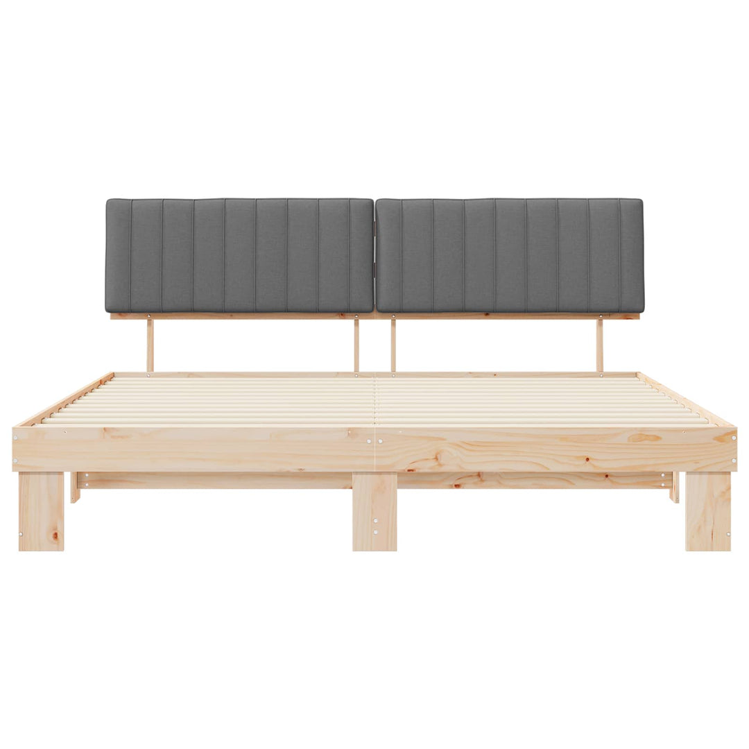 Sengestel med Polstret Hovedgavl Lysegrå 200 x 200 cm