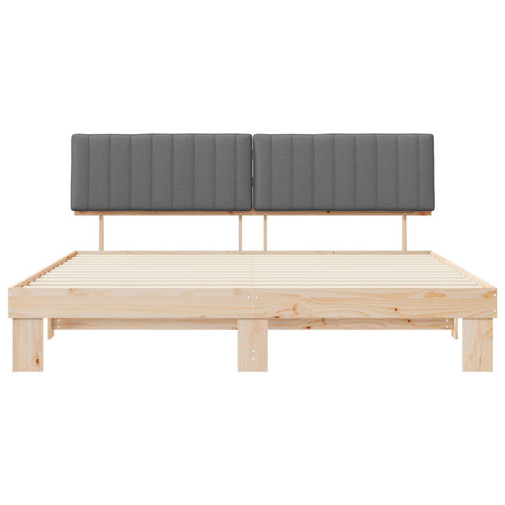 Sengestel med Polstret Hovedgavl Lysegrå 200 x 200 cm