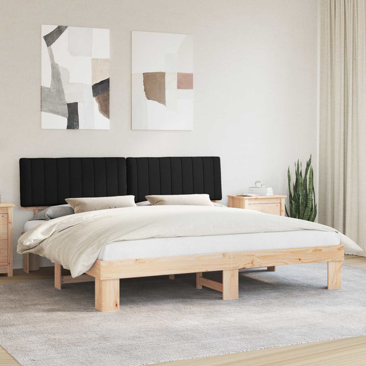 Sengestel med Polstret Hovedgavl Sort 200 x 200 cm