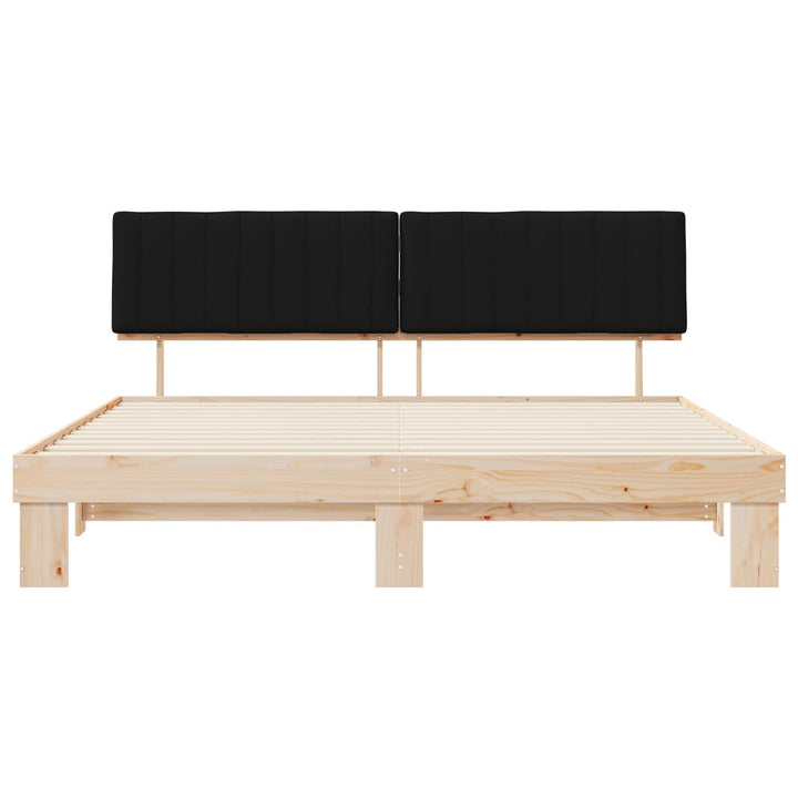 Sengestel med Polstret Hovedgavl Sort 200 x 200 cm