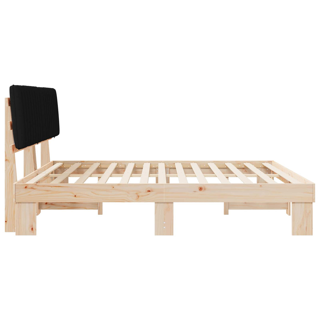 Sengestel med Polstret Hovedgavl Sort 200 x 200 cm