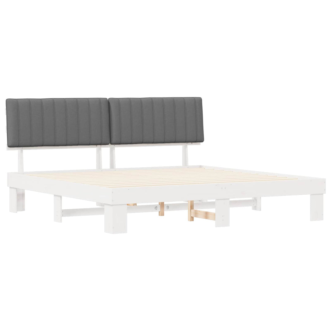 Sengestel med Polstret Hovedgavl Lysegrå 200 x 200 cm