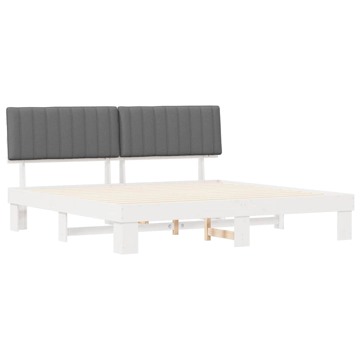 Sengestel med Polstret Hovedgavl Lysegrå 200 x 200 cm