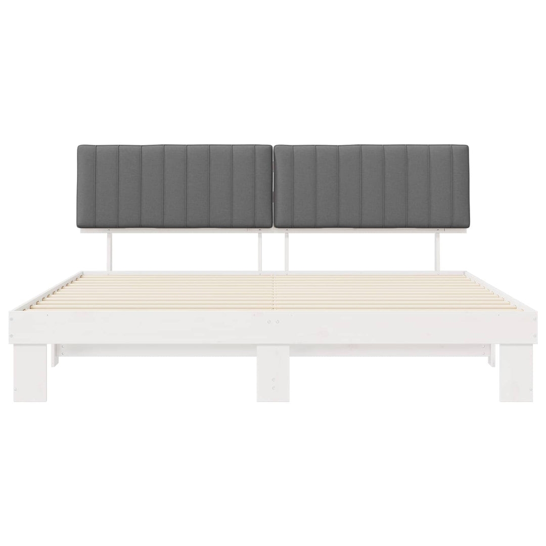 Sengestel med Polstret Hovedgavl Lysegrå 200 x 200 cm