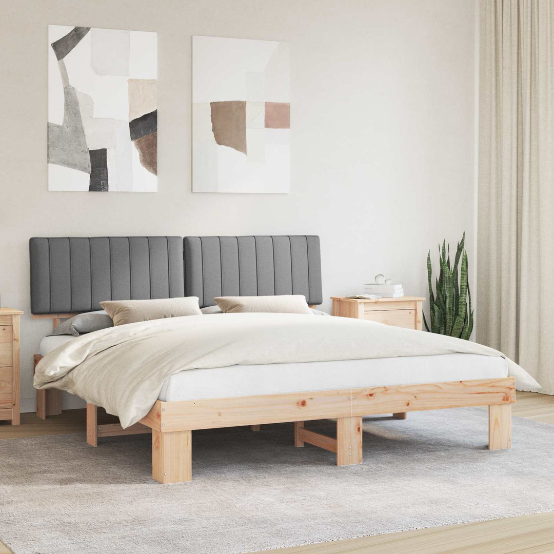 Sengestel med Polstret Hovedgavl Lysegrå 180 x 200 cm