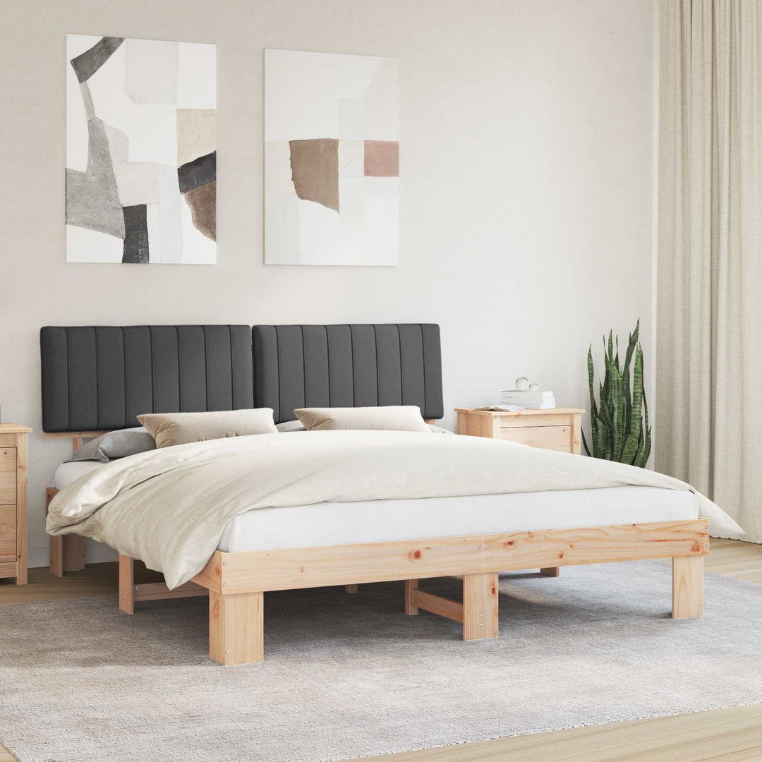 Sengestel med Polstret Hovedgavl Mørkegrå 180 x 200 cm