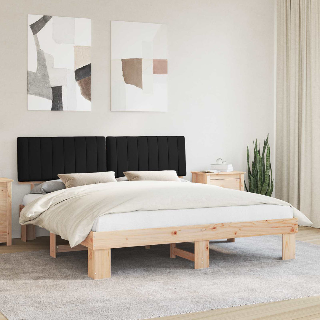 Sengestel med Polstret Hovedgavl Sort 180 x 200 cm