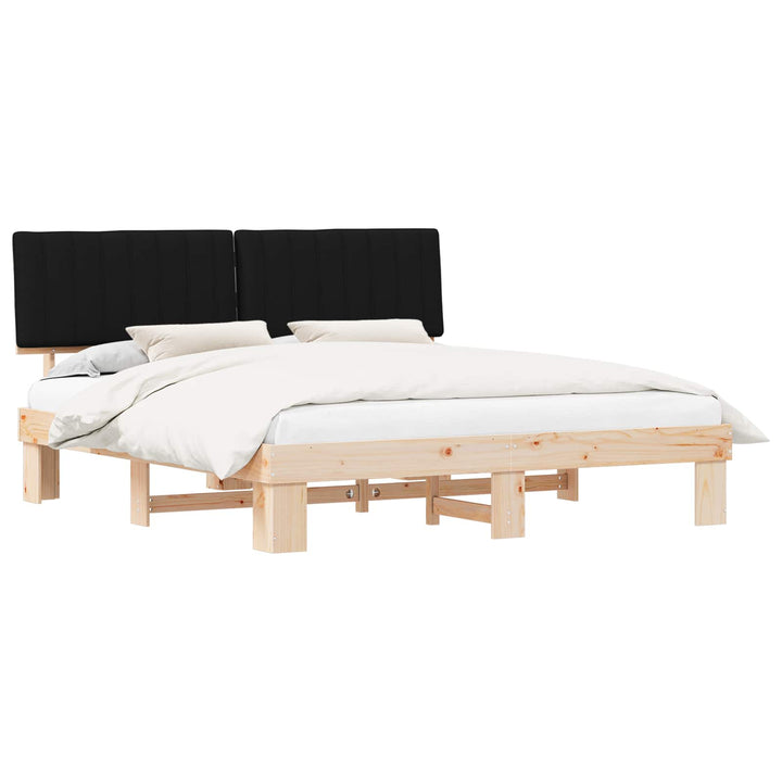 Sengestel med Polstret Hovedgavl Sort 180 x 200 cm