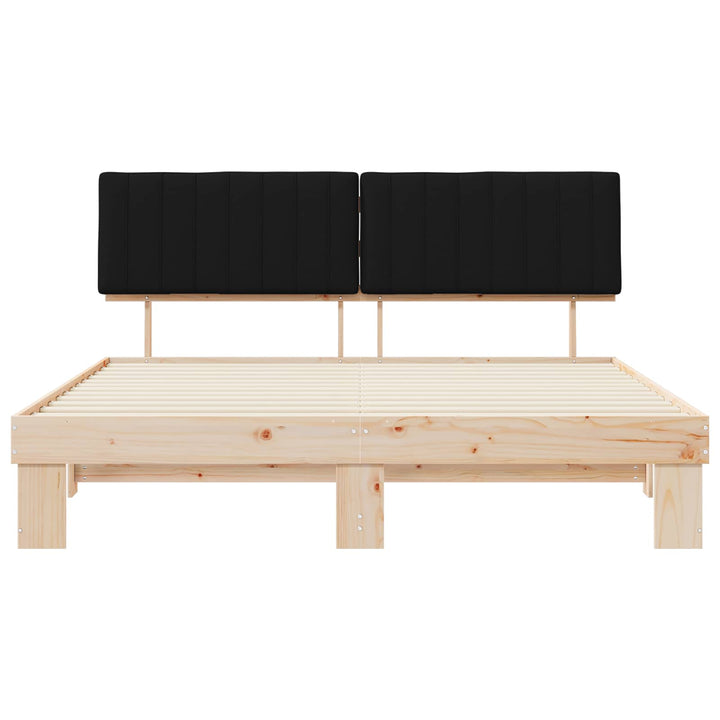 Sengestel med Polstret Hovedgavl Sort 180 x 200 cm