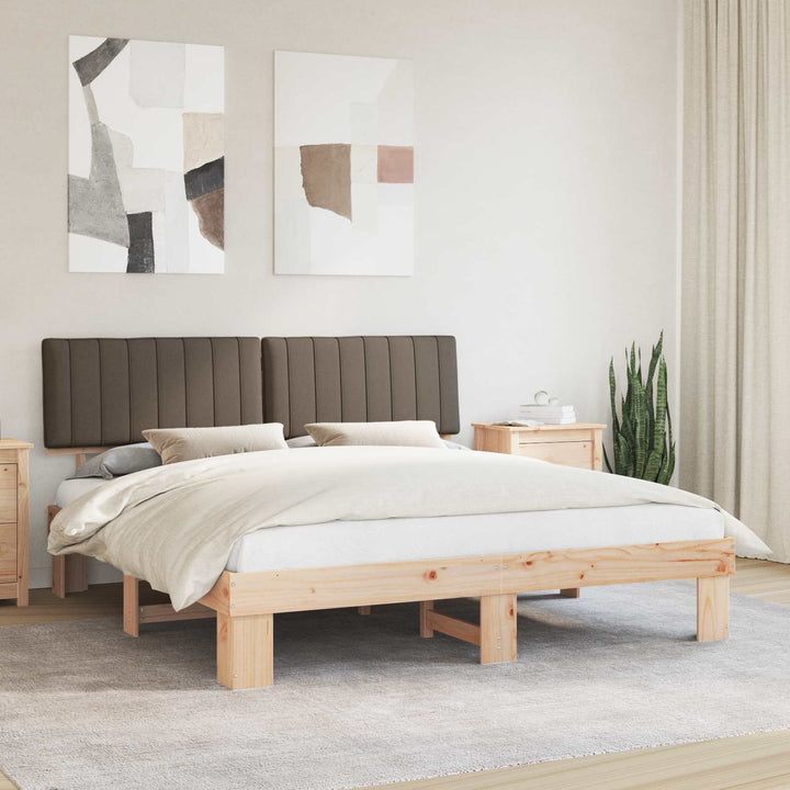 Sengestel med Polstret Hovedgavl Gråbrun 180 x 200 cm