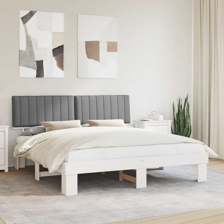 Sengestel med Polstret Hovedgavl Lysegrå 180 x 200 cm