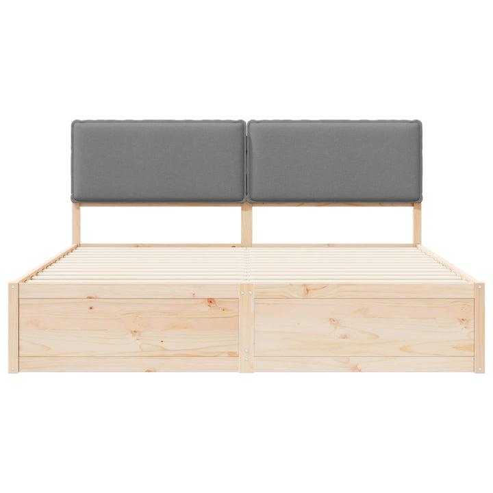 Sengestel med Polstret Hovedgavl Lysegrå 200 x 200 cm