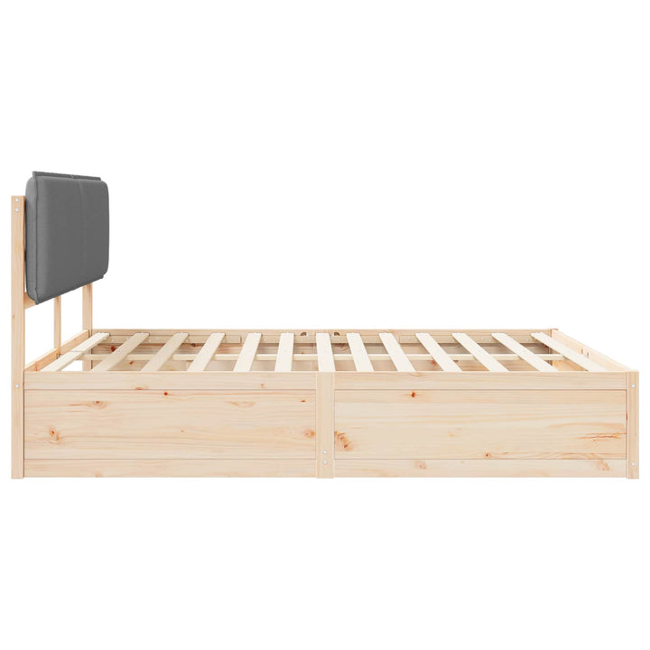 Sengestel med Polstret Hovedgavl Lysegrå 200 x 200 cm