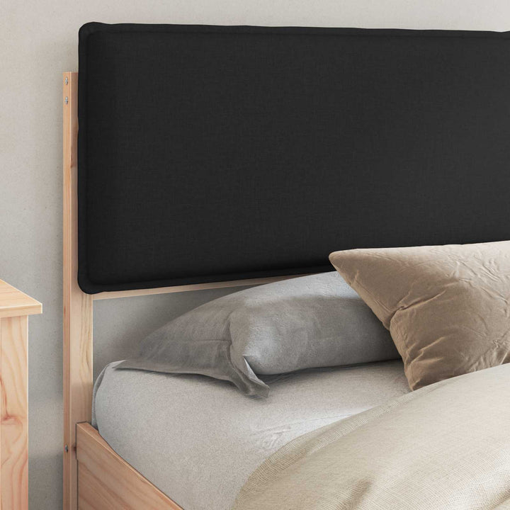 Sengestel med Polstret Hovedgavl Sort 200 x 200 cm