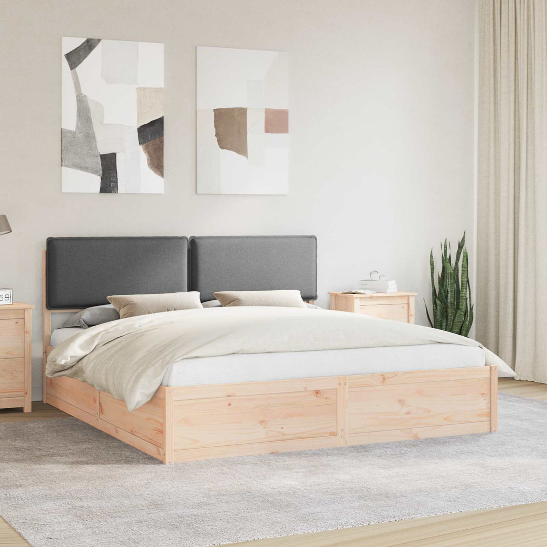 Sengestel med Polstret Hovedgavl Mørkegrå 180 x 200 cm