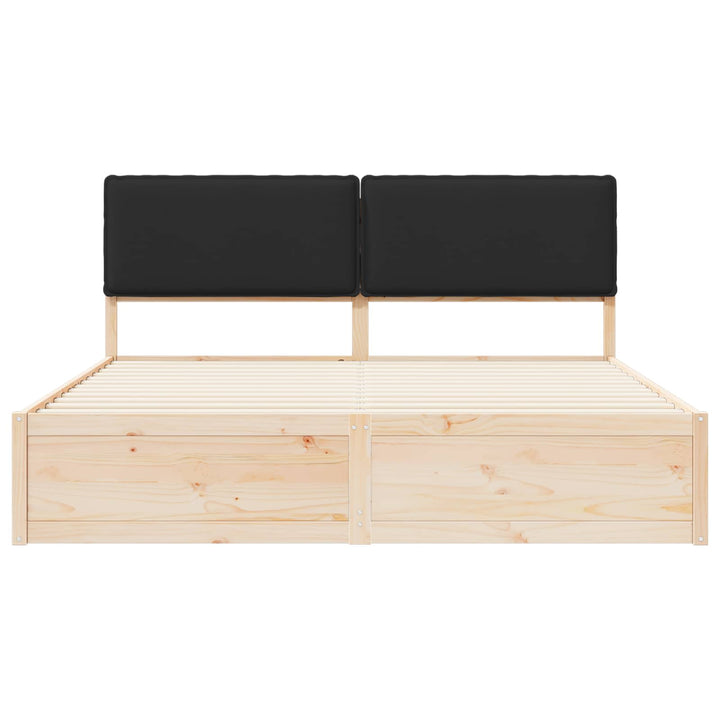 Sengestel med Polstret Hovedgavl Sort 180 x 200 cm