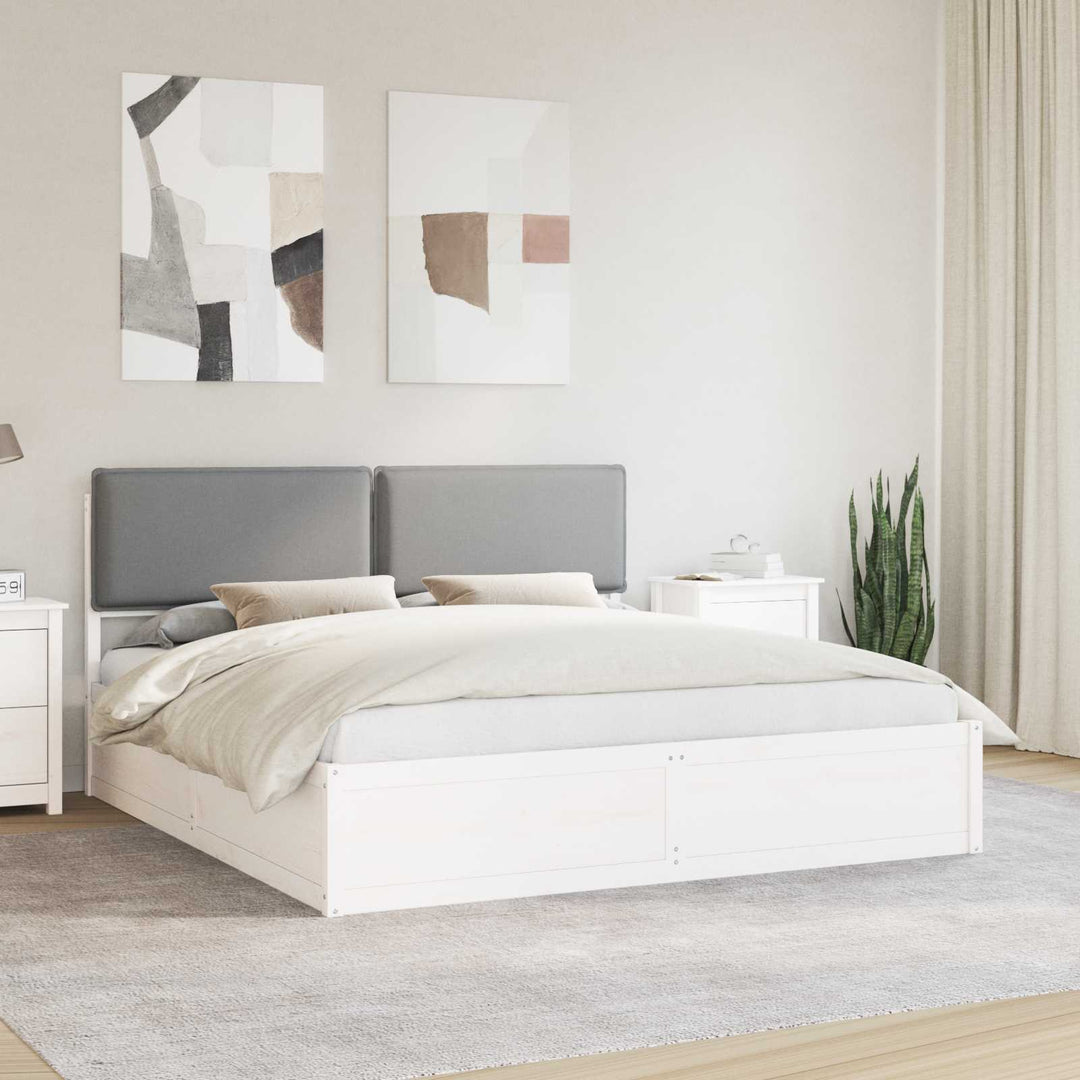 Sengestel med Polstret Hovedgavl Lysegrå 180 x 200 cm