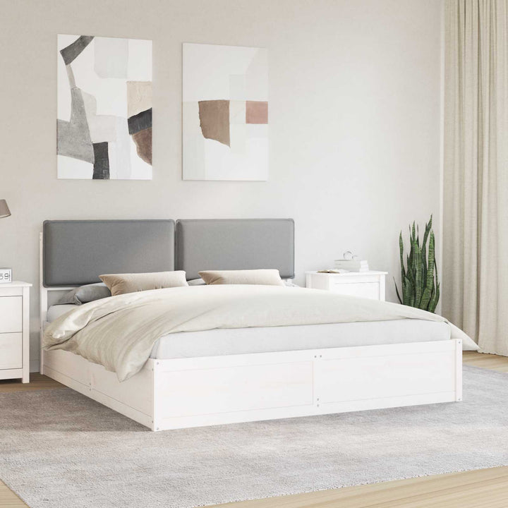 Sengestel med Polstret Hovedgavl Lysegrå 180 x 200 cm