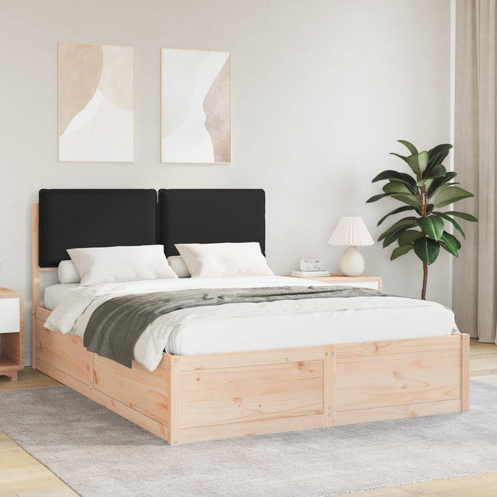 Sengestel med Polstret Hovedgavl Sort 140 x 200 cm