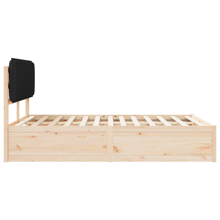 Sengestel med Polstret Hovedgavl Sort 140 x 200 cm