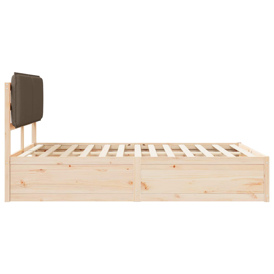 Sengestel med Polstret Hovedgavl Gråbrun 135 x 190 cm