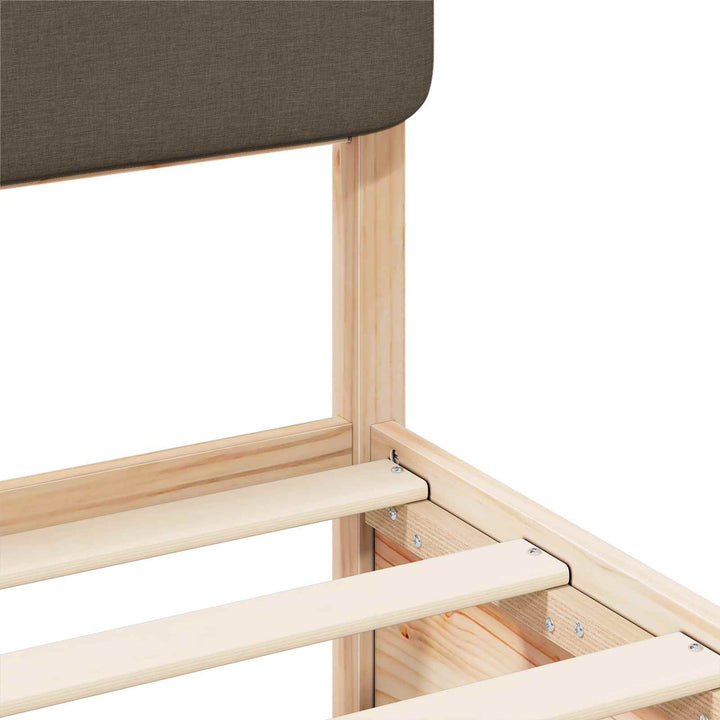 Sengestel med Polstret Hovedgavl Gråbrun 200 x 200 cm