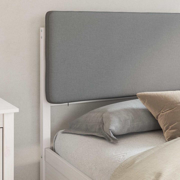 Sengestel med Polstret Hovedgavl Lysegrå 200 x 200 cm