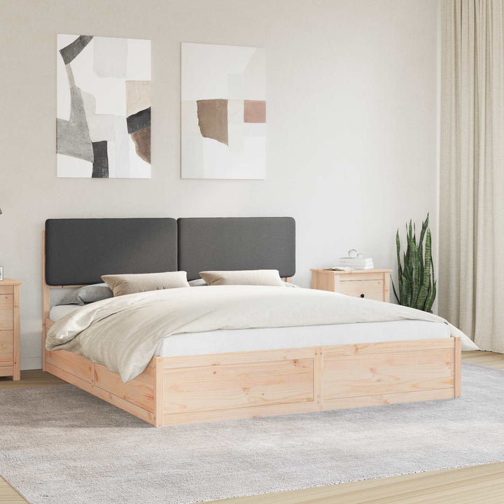 Sengestel med Polstret Hovedgavl Mørkegrå 180 x 200 cm