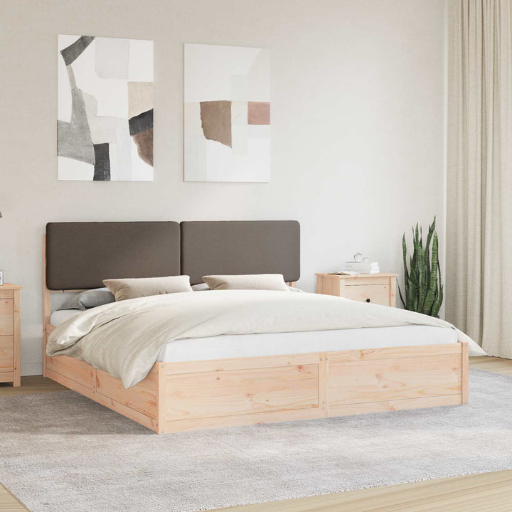 Sengestel med Polstret Hovedgavl Gråbrun 180 x 200 cm