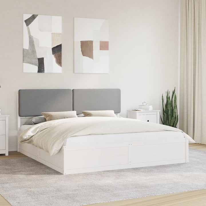 Sengestel med Polstret Hovedgavl Lysegrå 180 x 200 cm