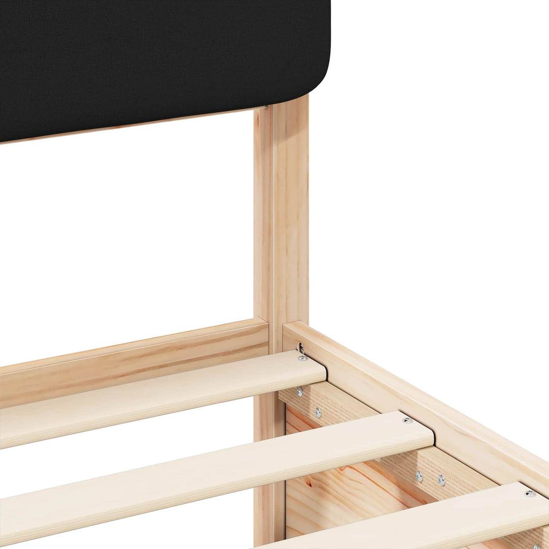 Sengestel med Polstret Hovedgavl Sort 160 x 200 cm