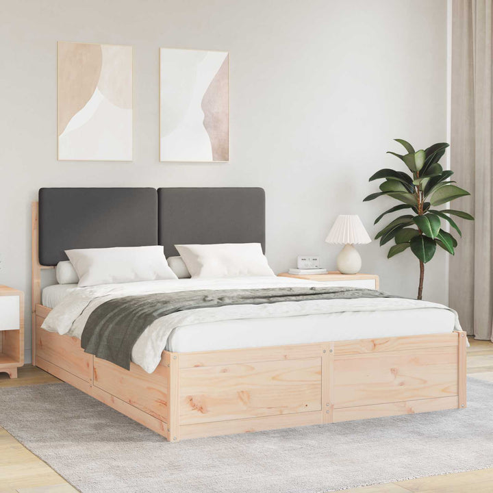 Sengestel med Polstret Hovedgavl Mørkegrå 150 x 200 cm