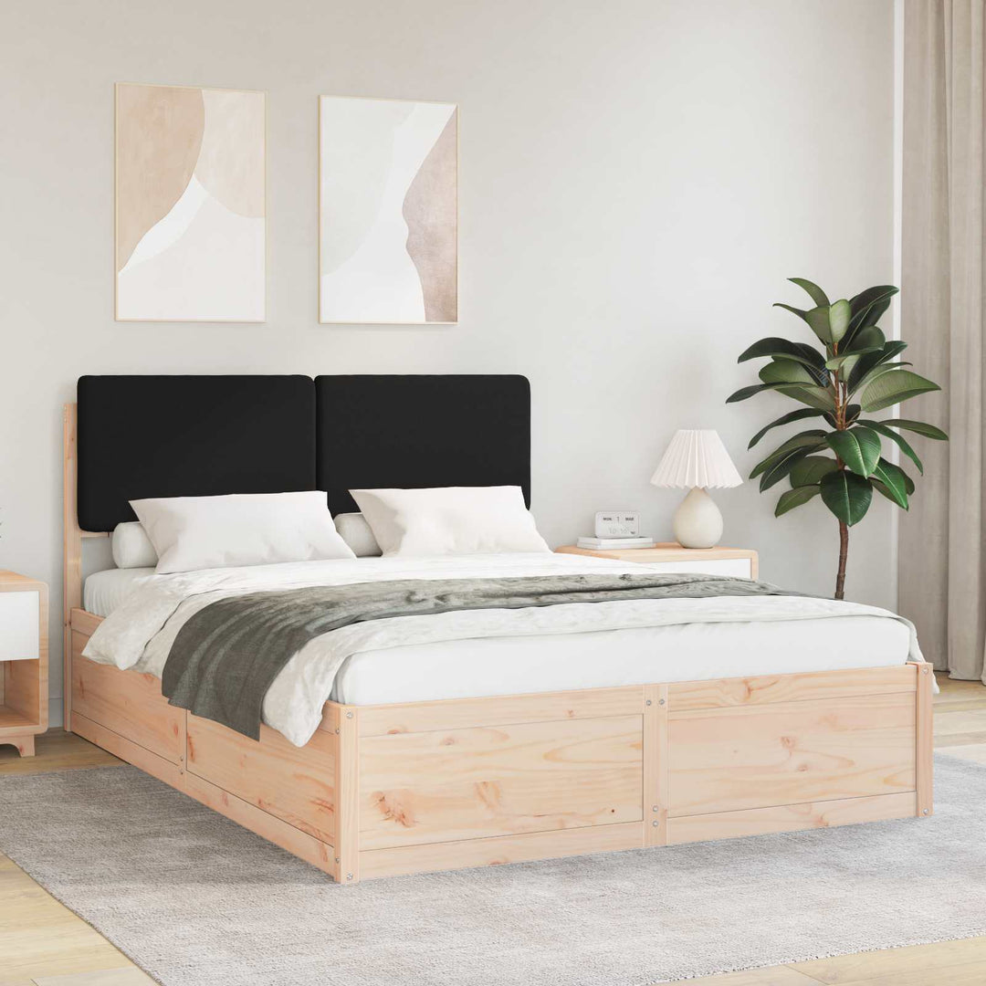 Sengestel med Polstret Hovedgavl Sort 135 x 190 cm