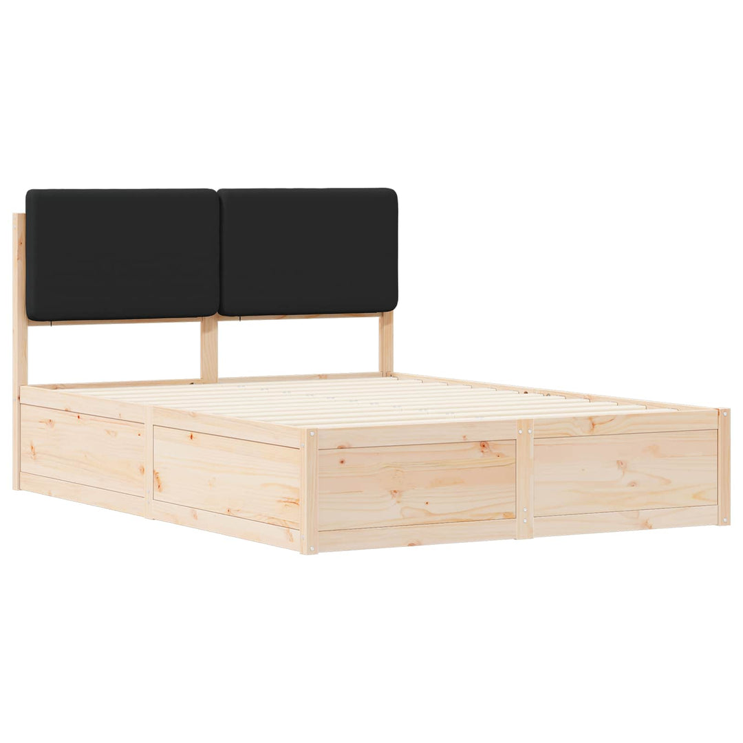 Sengestel med Polstret Hovedgavl Sort 135 x 190 cm