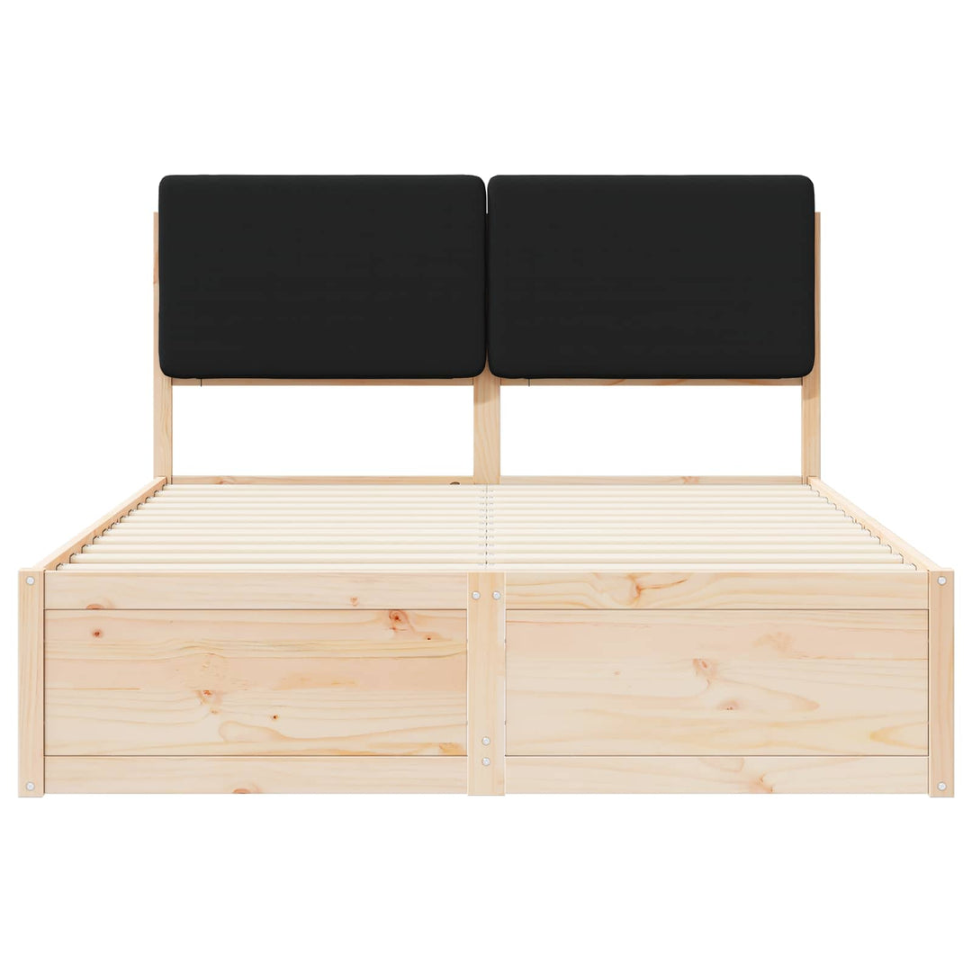 Sengestel med Polstret Hovedgavl Sort 135 x 190 cm
