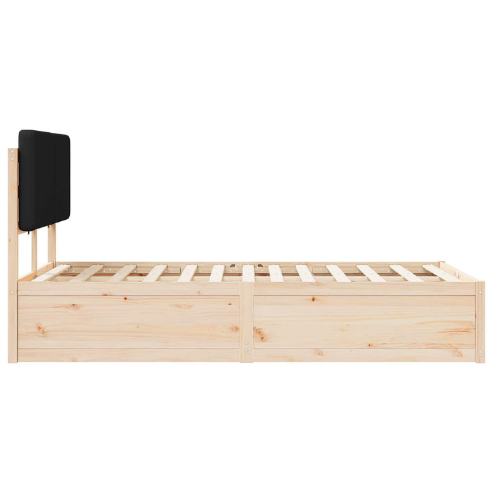 Sengestel med Polstret Hovedgavl Sort 135 x 190 cm